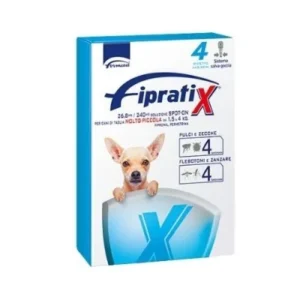 Fipratix antiparassitario spot-on per cani di taglia molto piccola da 1,5 a 4 kg – protezione contro pulci, zecche, zanzare e flebotomi.