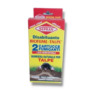 Confezione Sepran Disabituante Biofume Talpe cartucce fumiganti barriera naturale per talpe giardini e prati