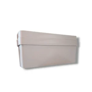 Vaschetta vaso da 60 cm beige per balconi, terrazzi e giardini, ideale per piante e fiori.